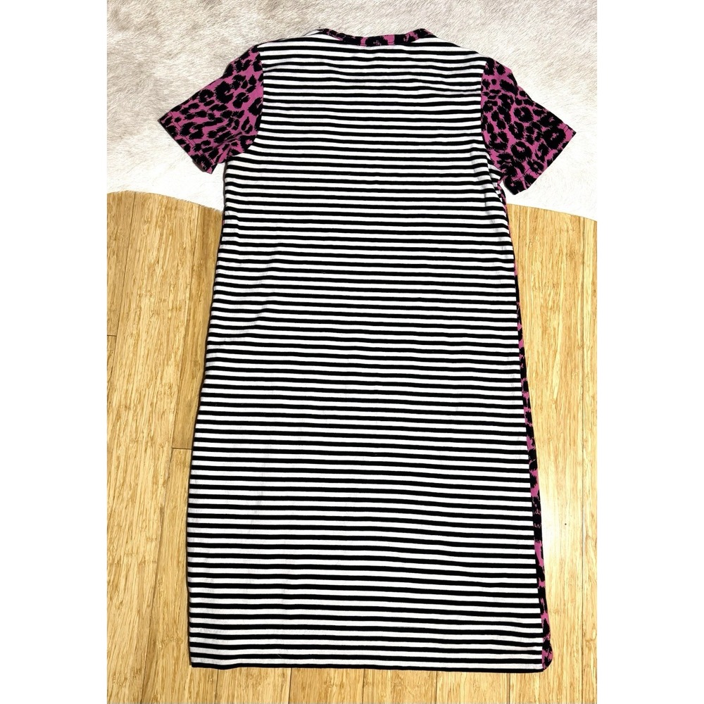 Marc Jacobs Midi Vintage Dress Women's Size XS Pink Leopard Print Back Stripped - Picture 4 of 4